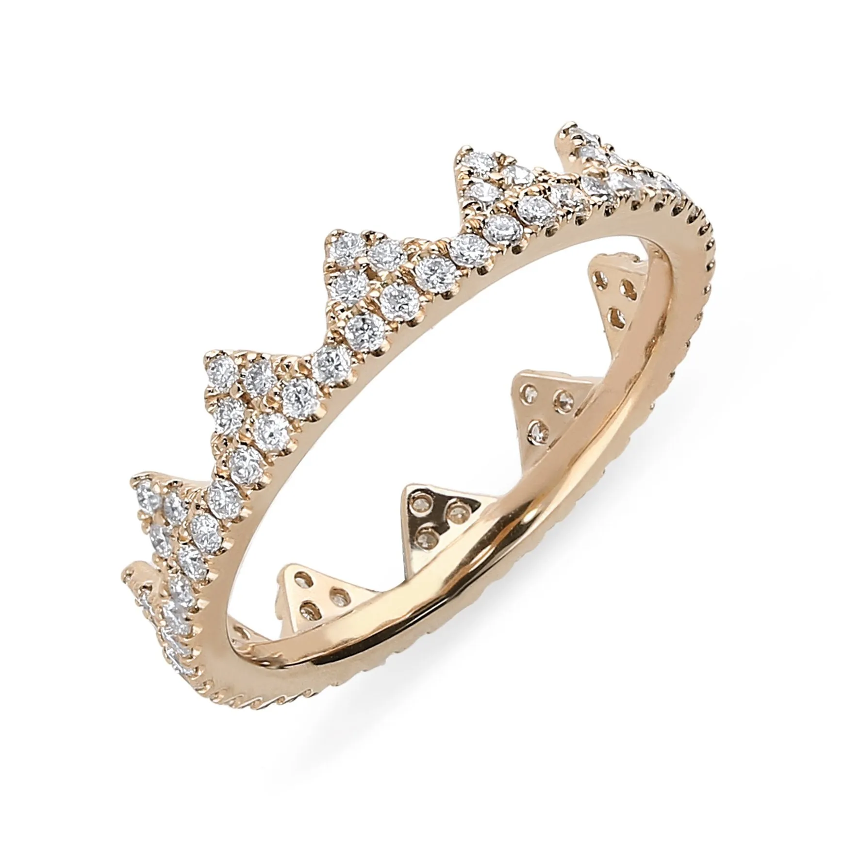 18ct Rose Gold 0.63ct Diamond Geometric Stacking Ring