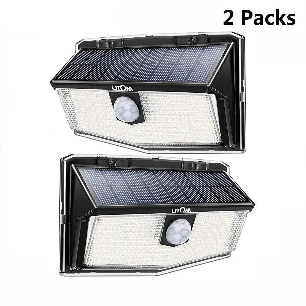 2 Pcs Litom 300 LED Solar Motion Sensor Light