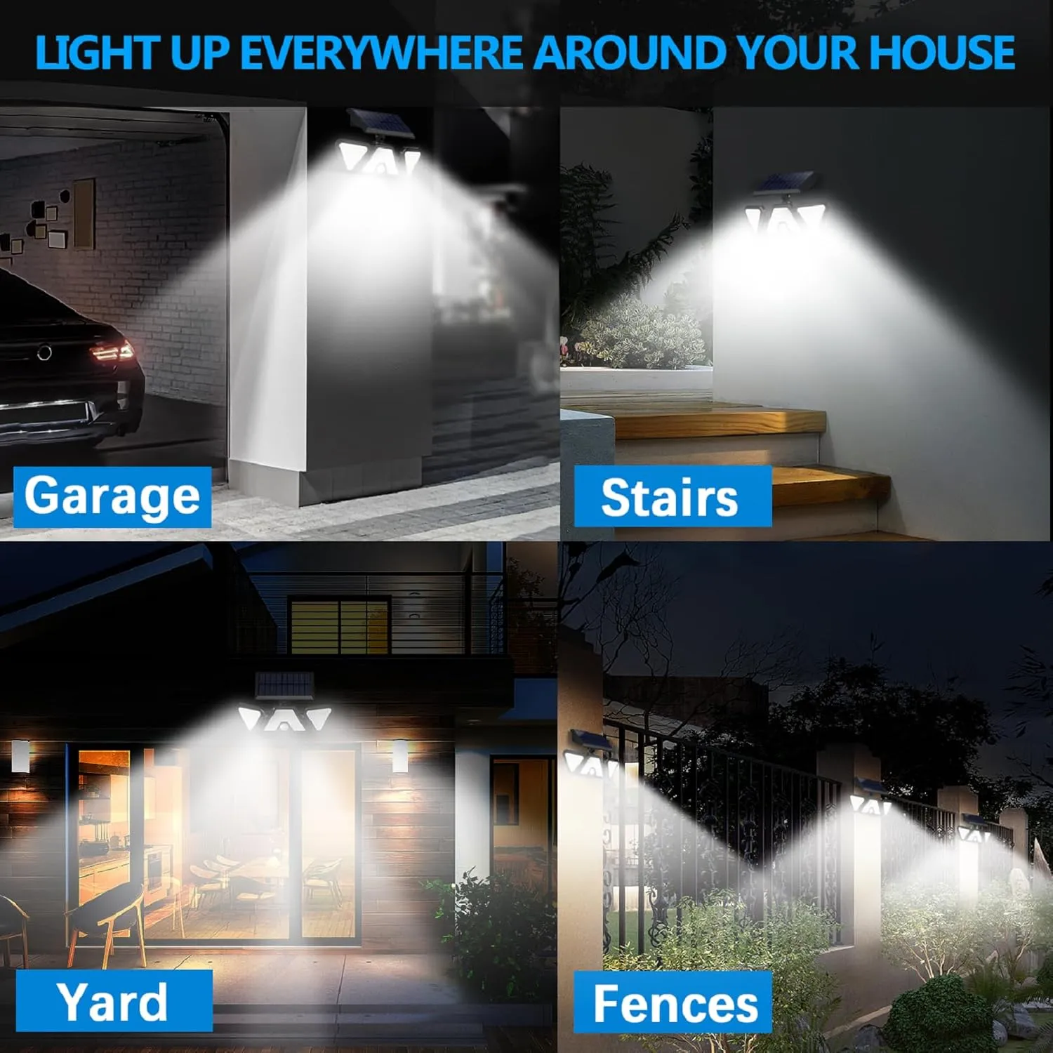 203 LED IP 65 Waterproof Solar Flood Security Lights Sensor Outdoor Lights