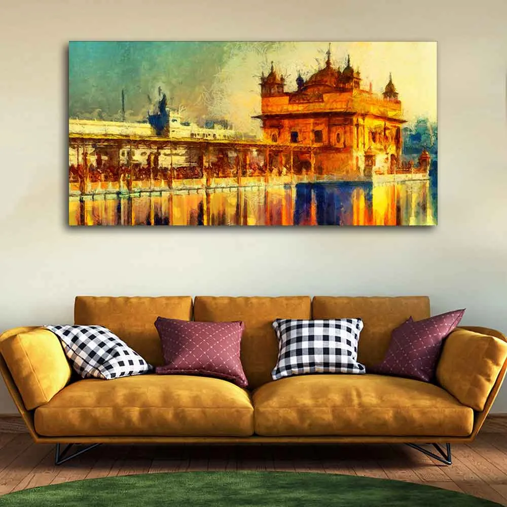 A Classic Wall Painting of Golden Temple