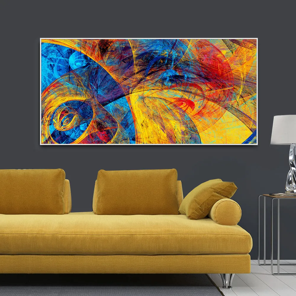 Abstract Beautiful Colorful Textured Design Premium Canvas Wall Painting