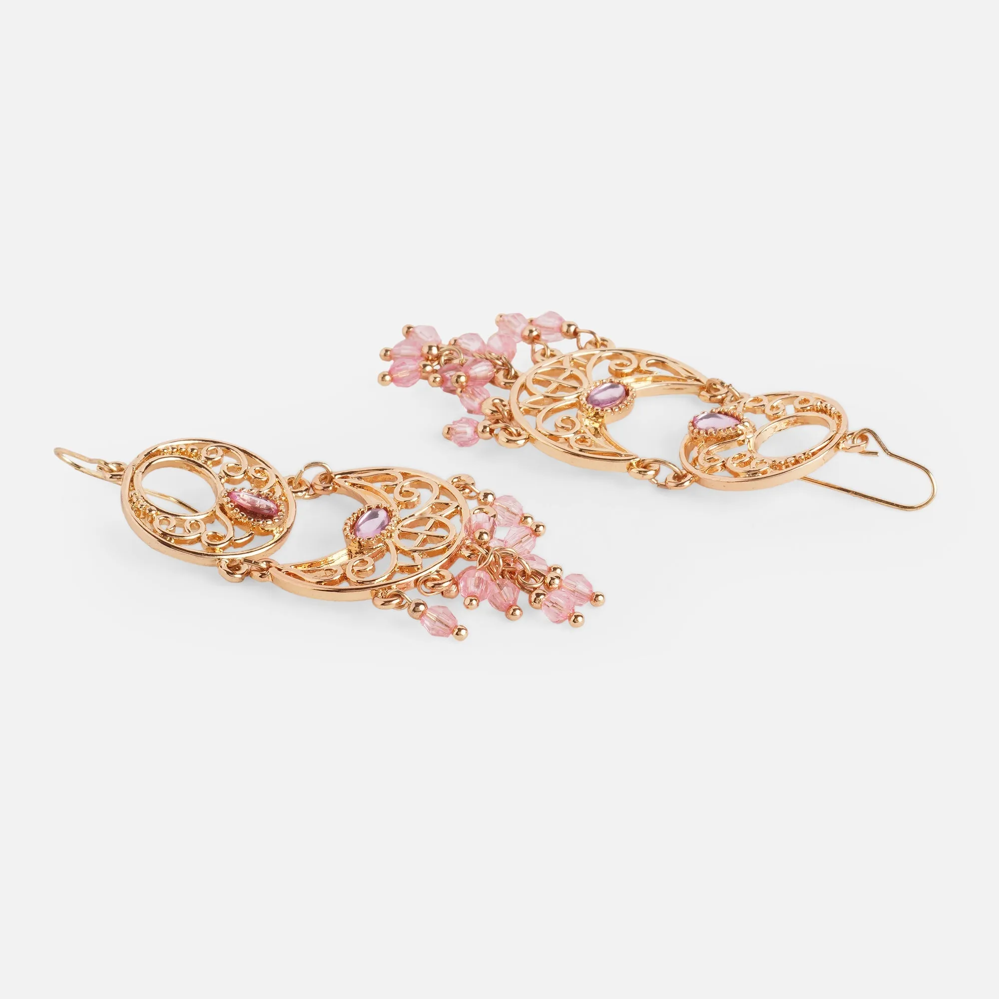 Accessorize London Women's Pink Gold Chandbalis