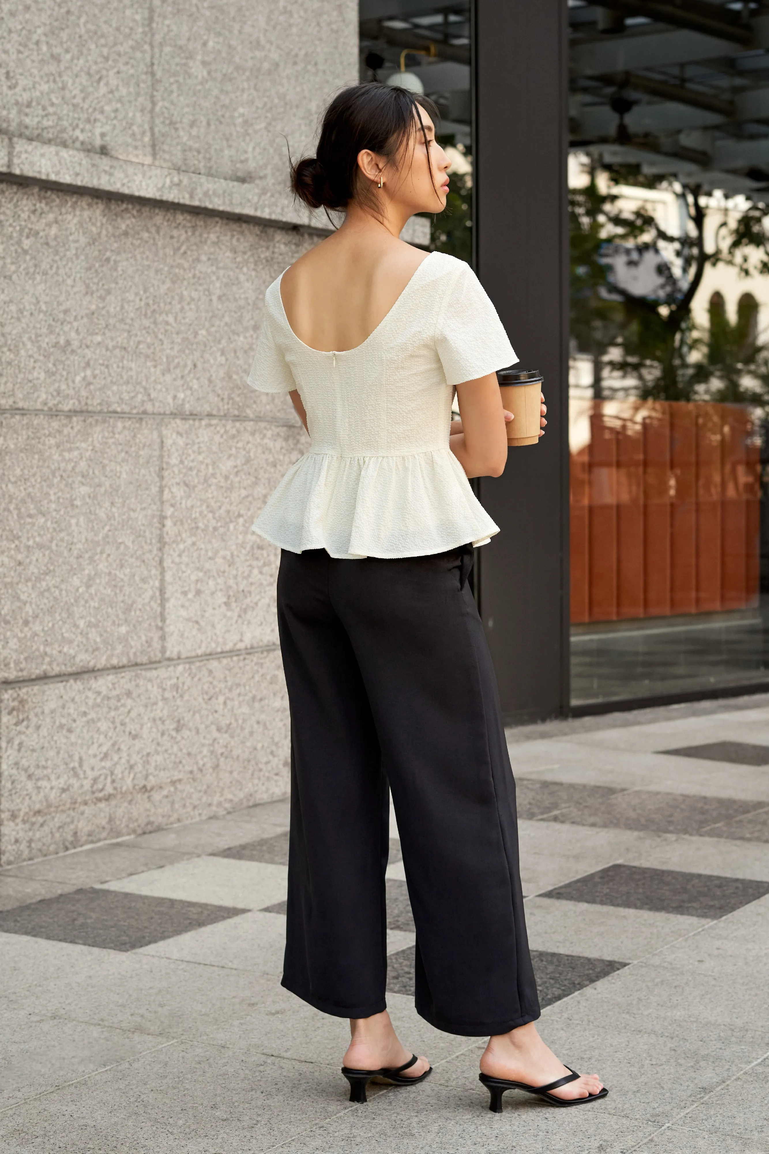 Adina Textured Peplum Top