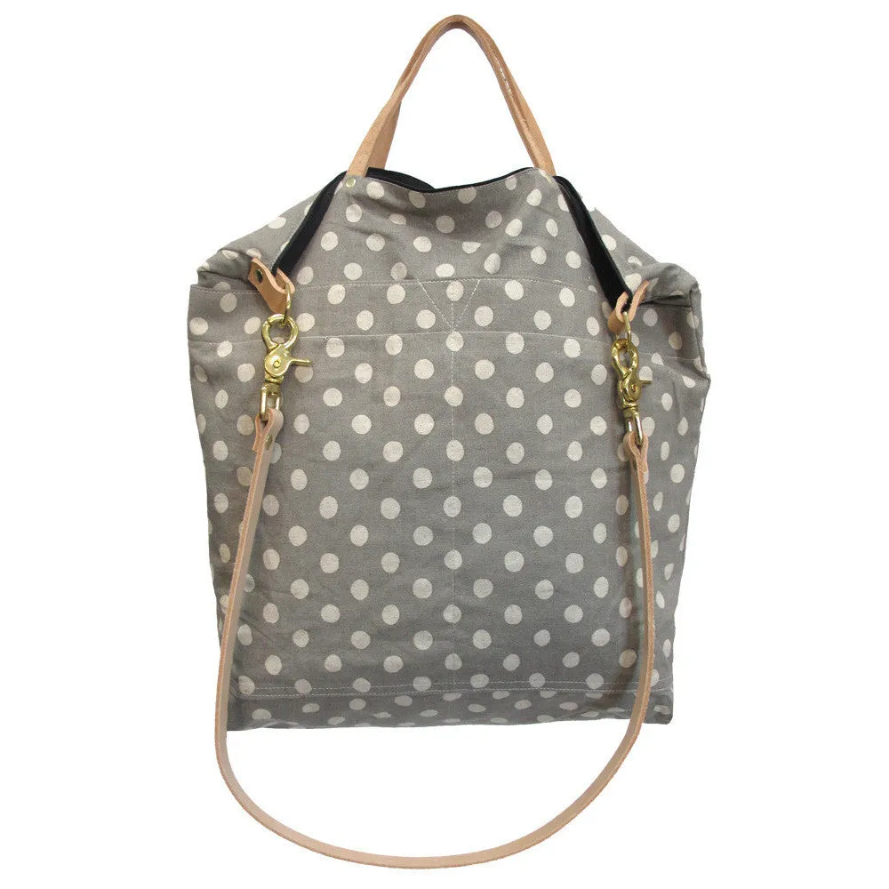 Ali Golden Reversible Tote - Black/Grey Dot