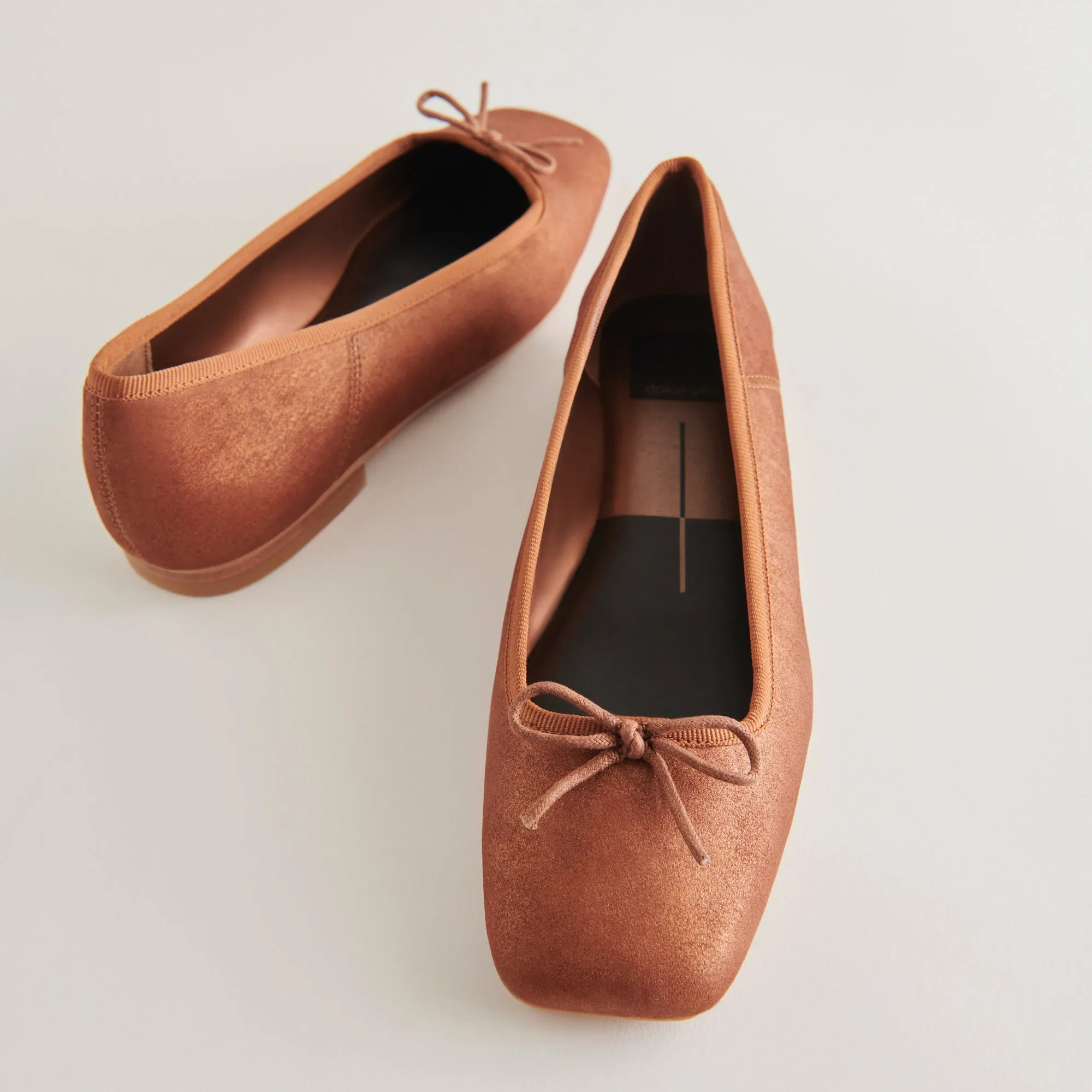 ANISA BALLET FLATS COPPER METALLIC SUEDE - re:vita