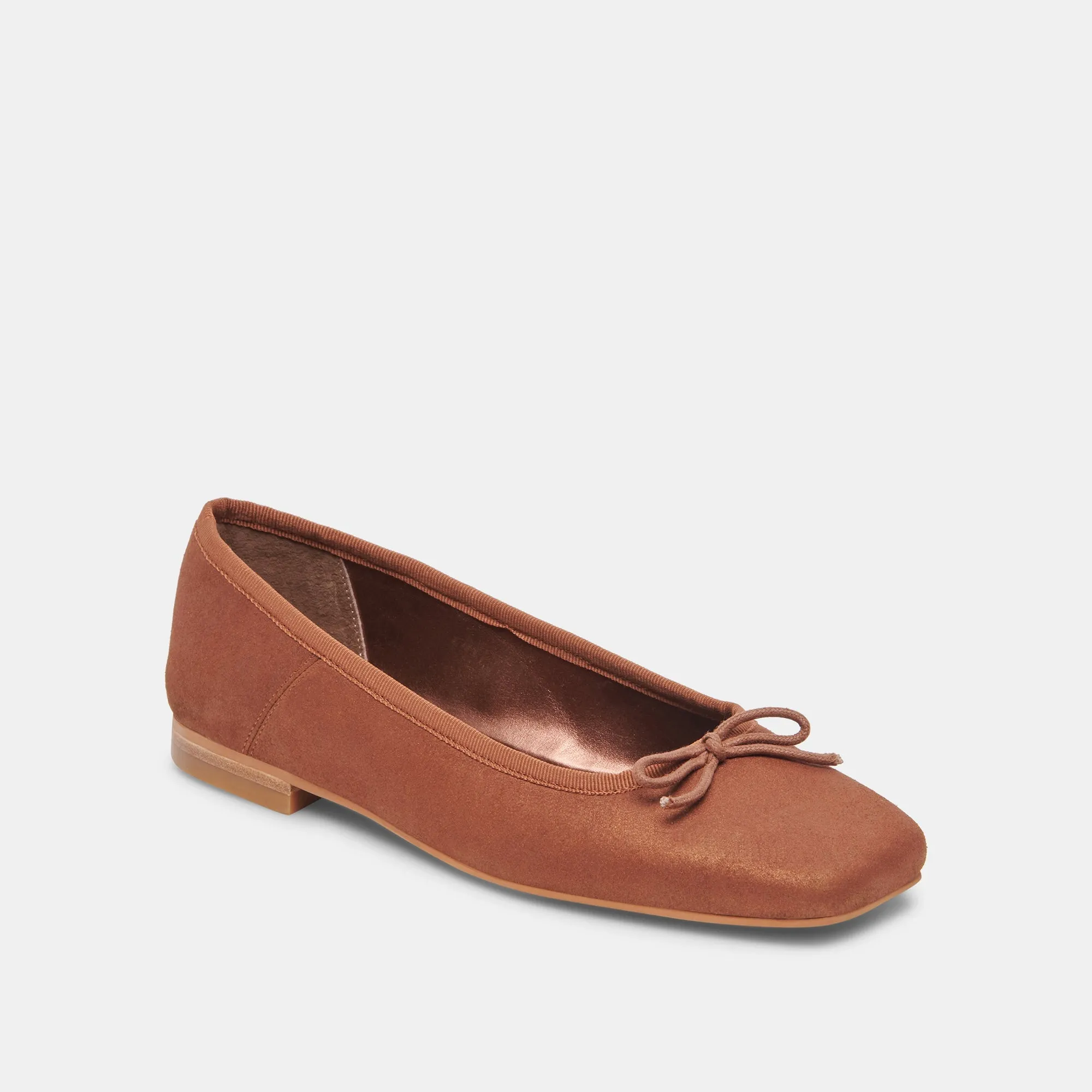 ANISA BALLET FLATS COPPER METALLIC SUEDE - re:vita