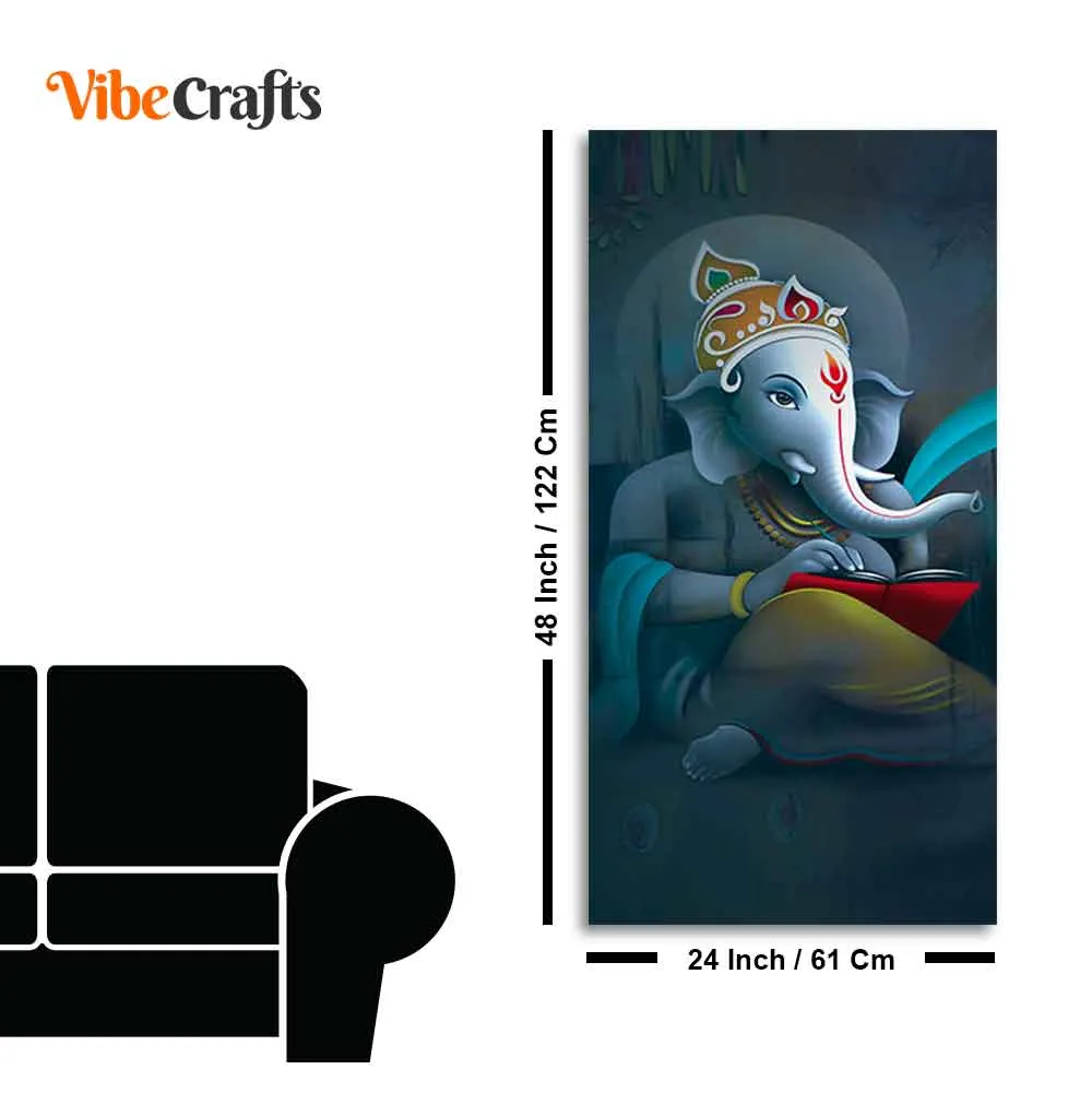 Auspicious God Ganesha Canvas Wall Painting