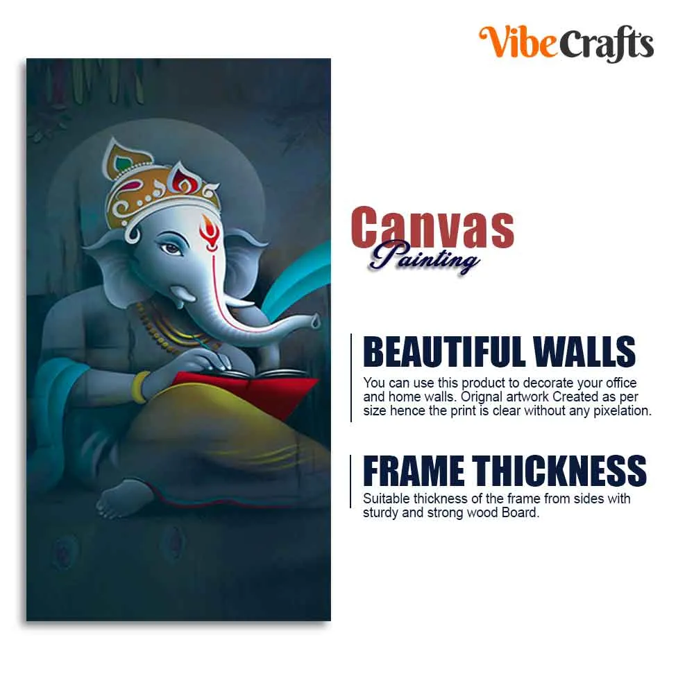 Auspicious God Ganesha Canvas Wall Painting