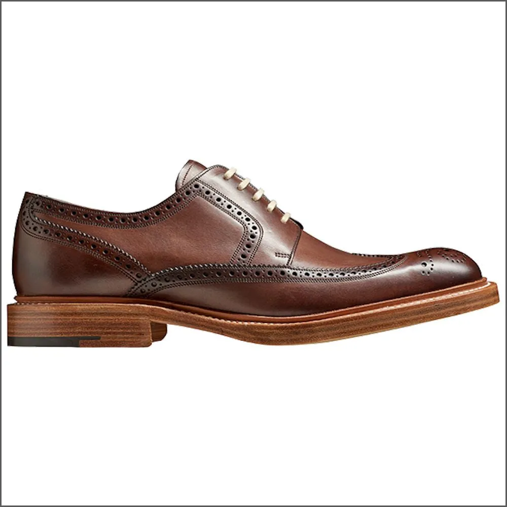 Barker Bailey Ebony Hand Painted Derby Wingtip Brogue--