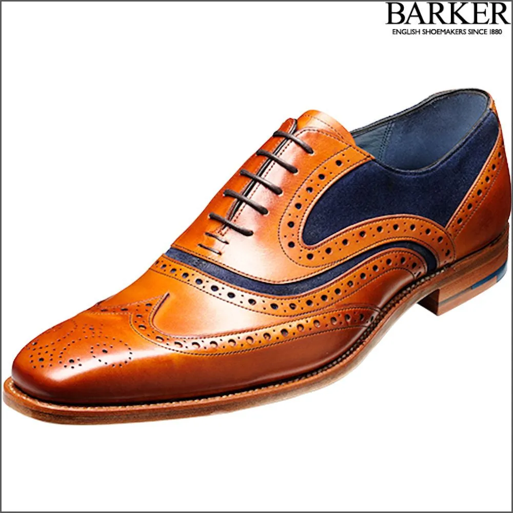 Barker McClean Cedar Calf/Blue Suede  