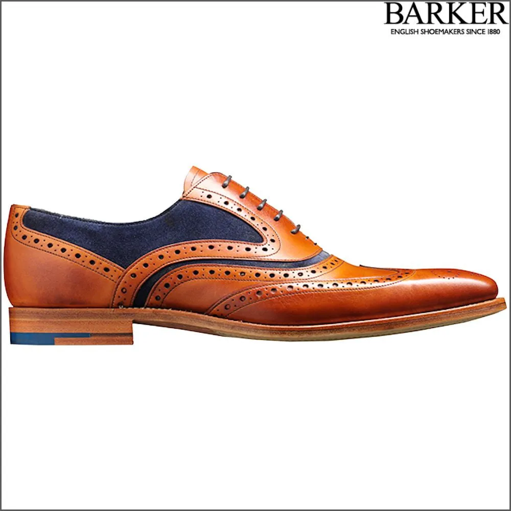 Barker McClean Cedar Calf/Blue Suede  