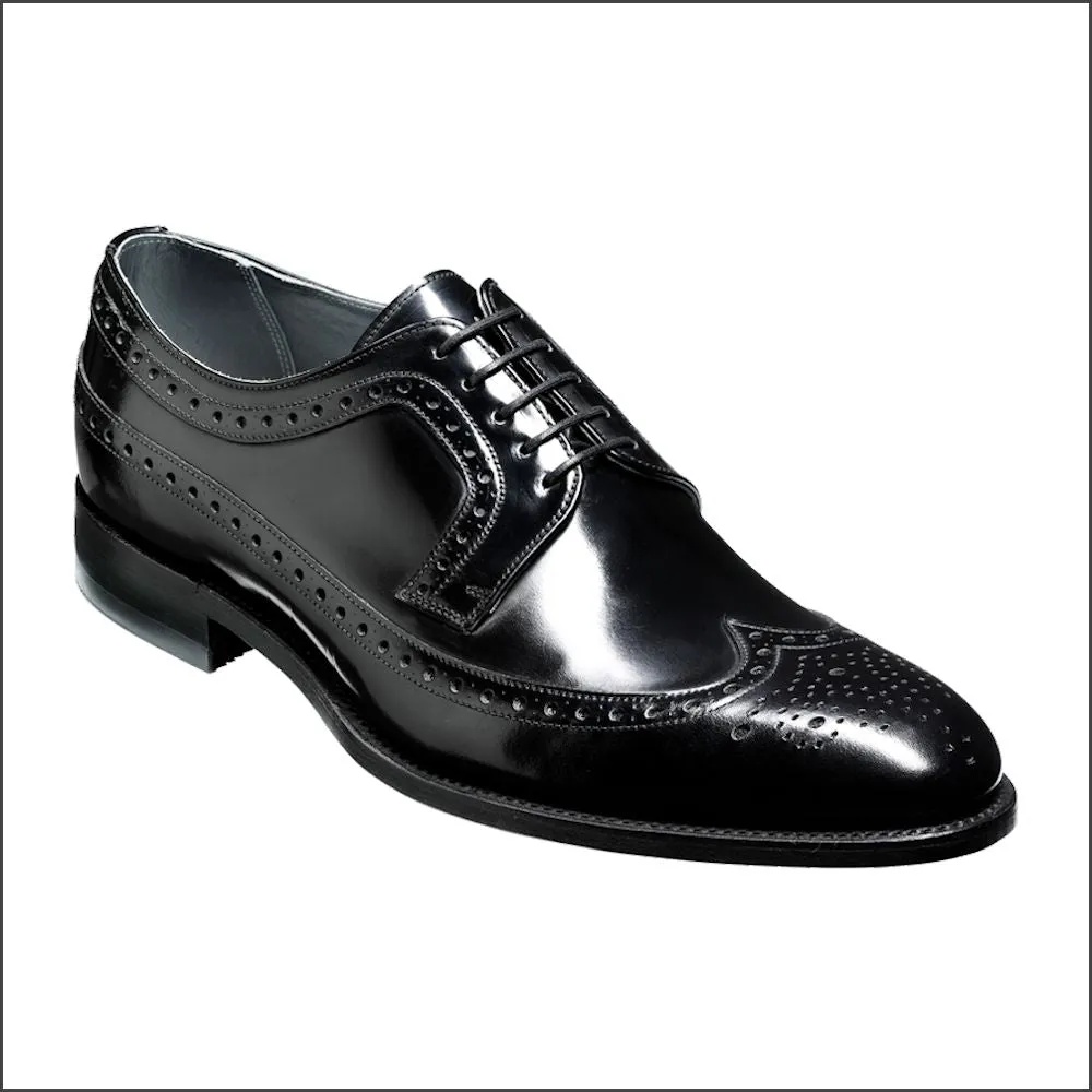 Barker Woodbridge Black Polish Wing Tip Derby--