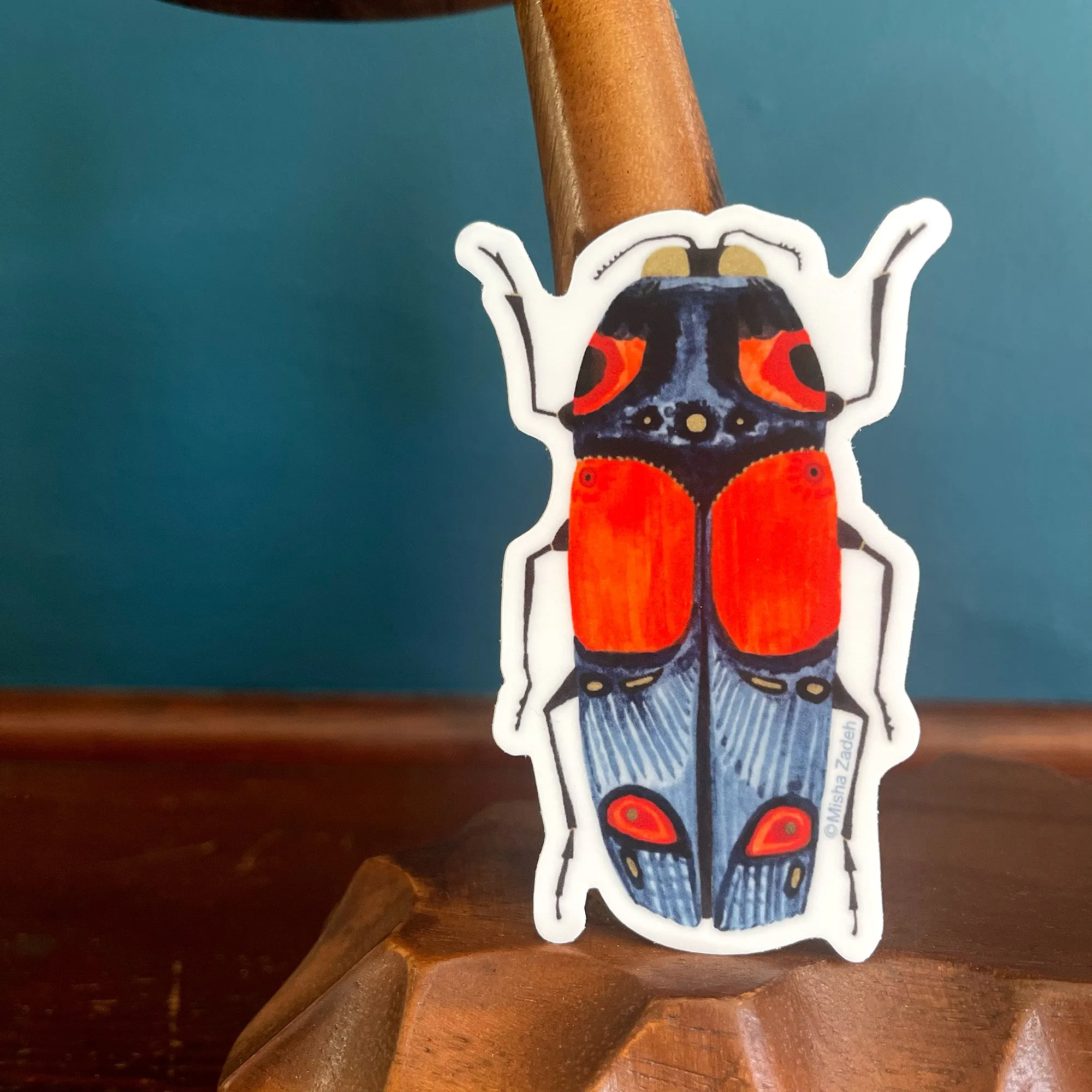 Beetle: Wit, Die-cut Vinyl Sticker