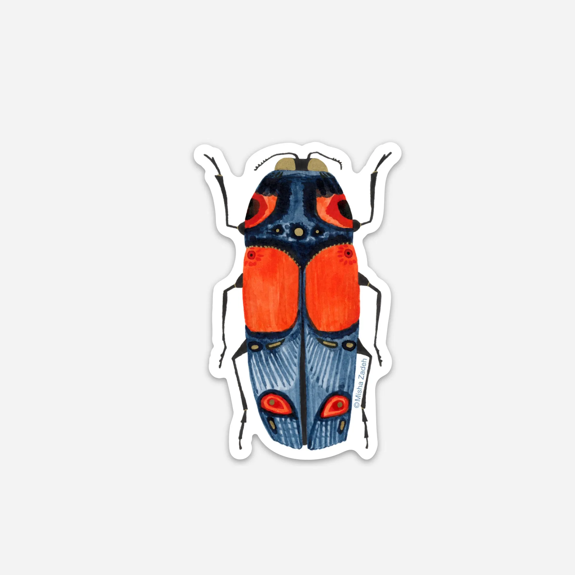 Beetle: Wit, Die-cut Vinyl Sticker