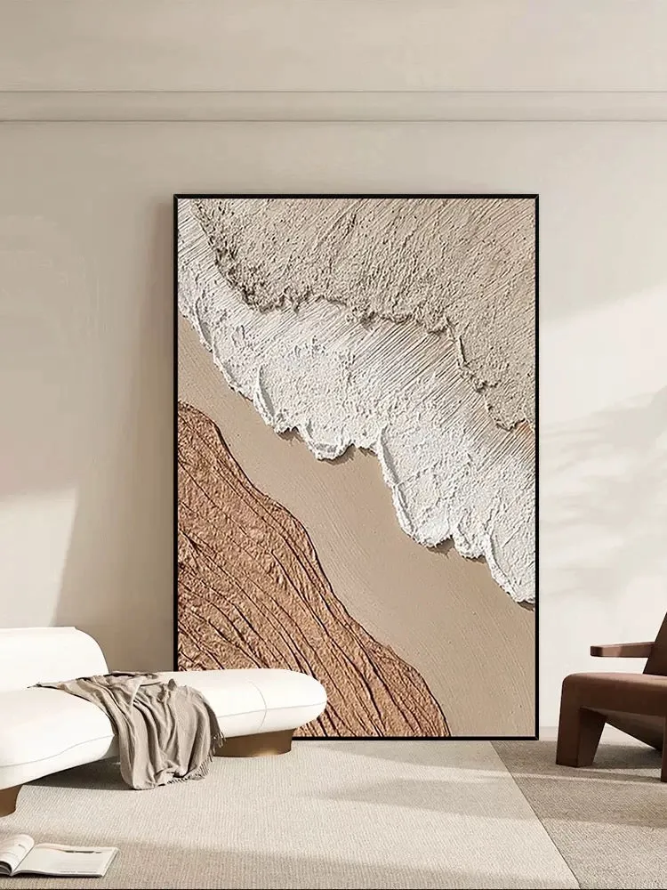 Beige White Beach Textured Wall Art