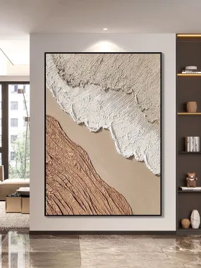 Beige White Beach Textured Wall Art