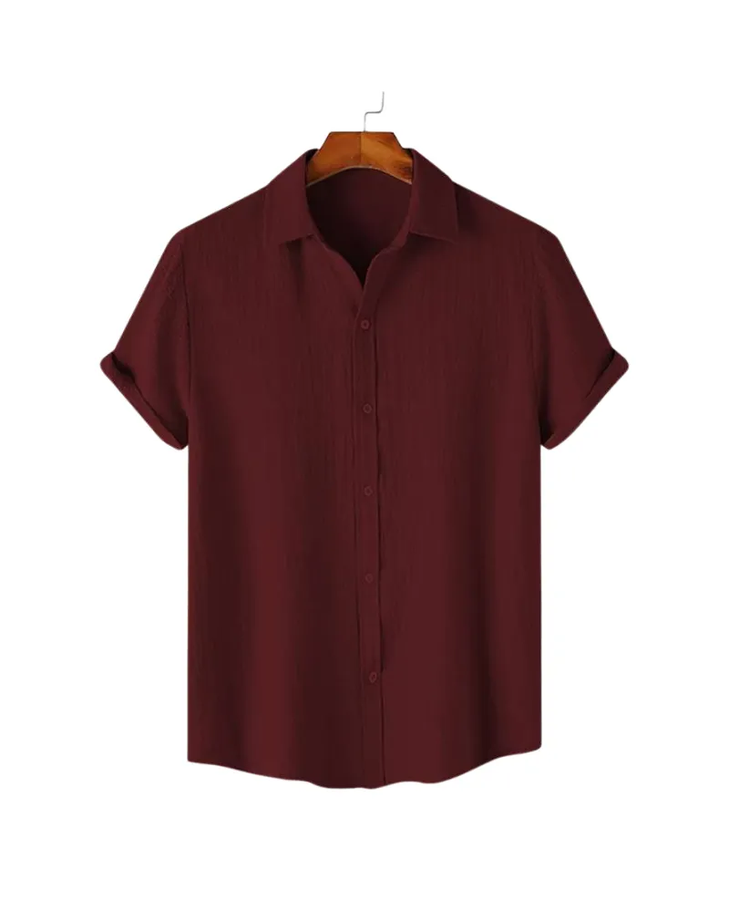 Benedict Maroon Textured Shirt