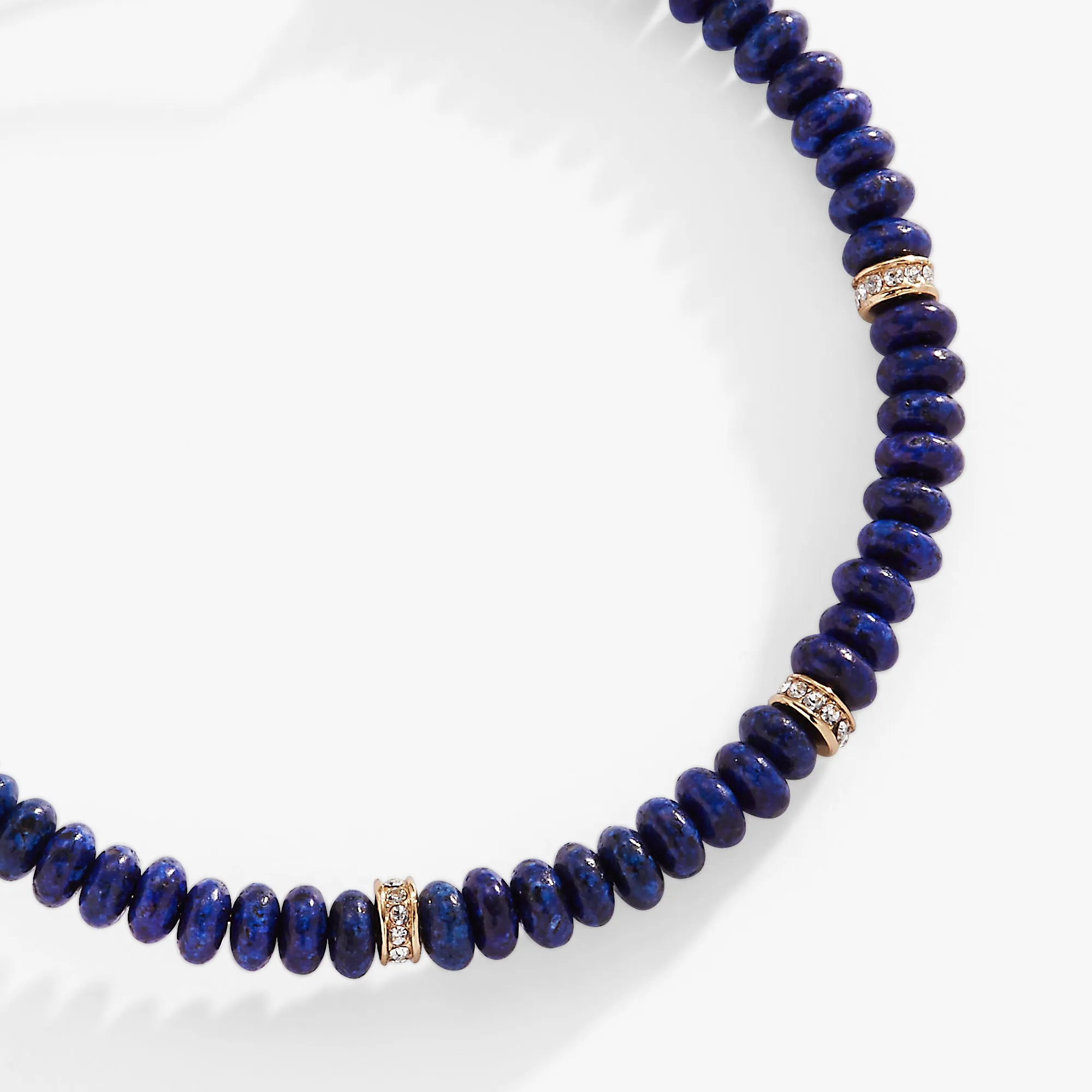 Blue Semi-Precious Rondelle Beaded Bangle