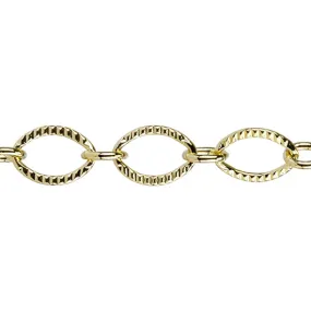 Brass Chain - Round Cable 11.4mm - By the Foot