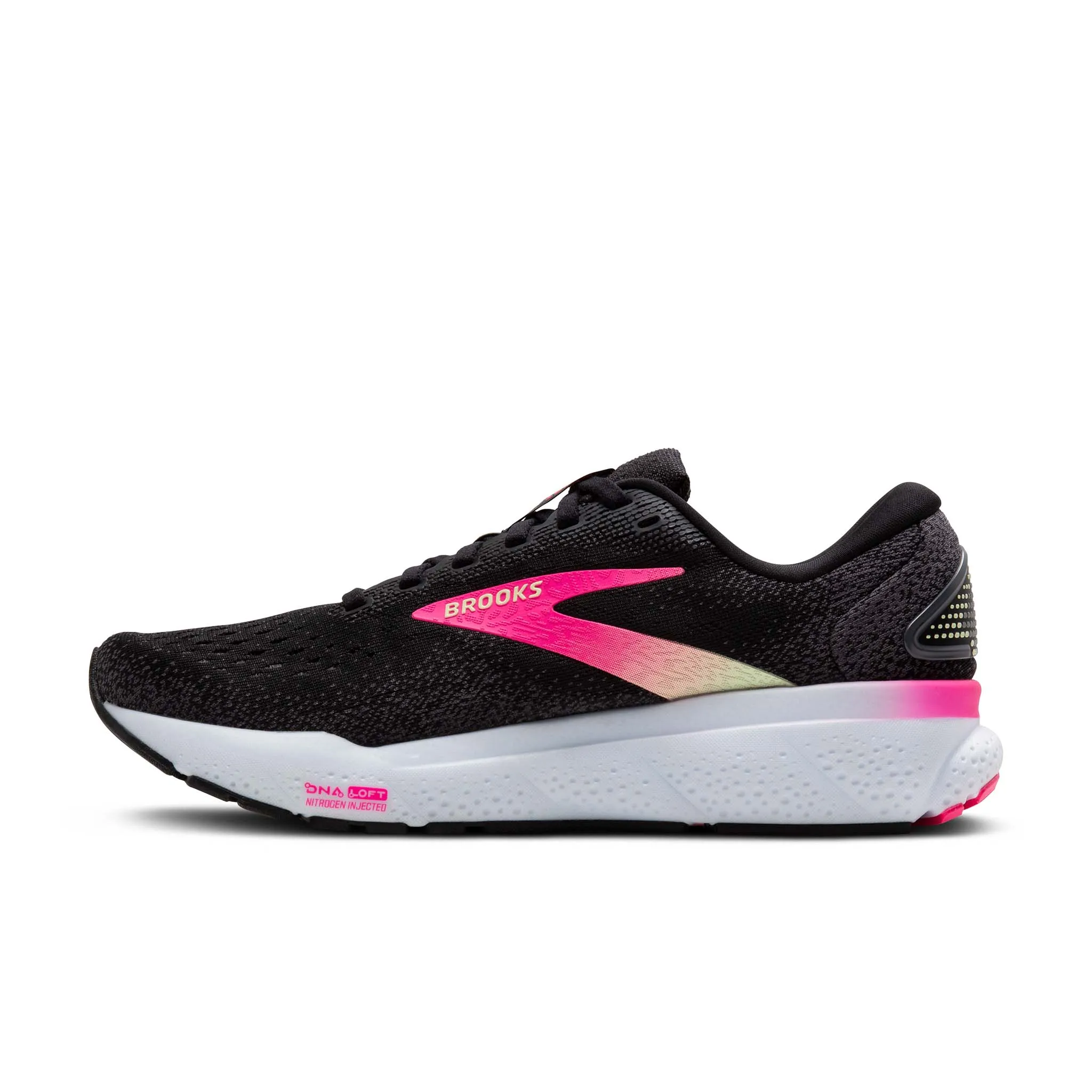 Brooks | Women's Ghost 16 Running Shoes - Black/Pink/Yellow