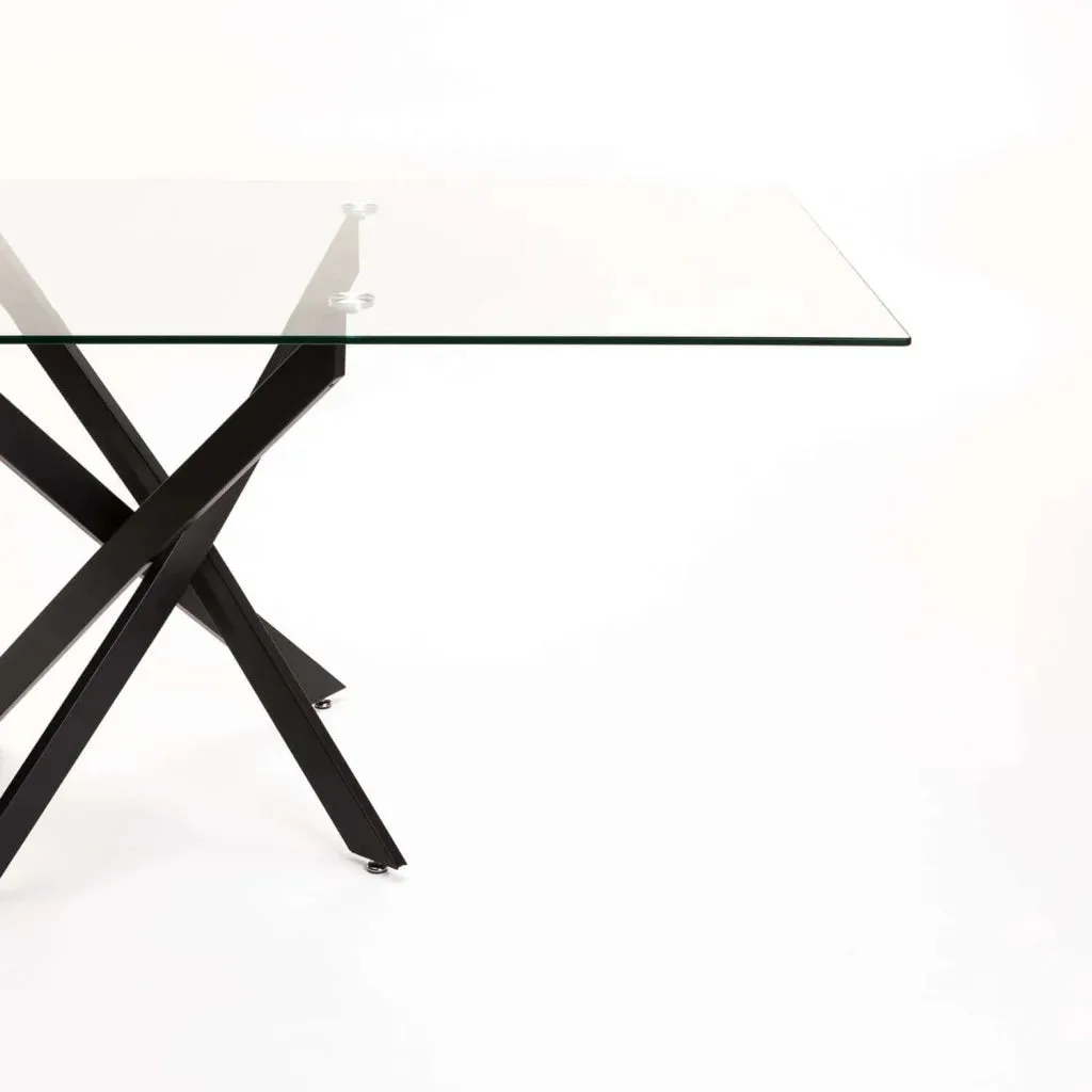 CAM 180x90cm GLASS TOP DINING TABLE