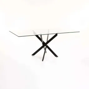 CAM 180x90cm GLASS TOP DINING TABLE