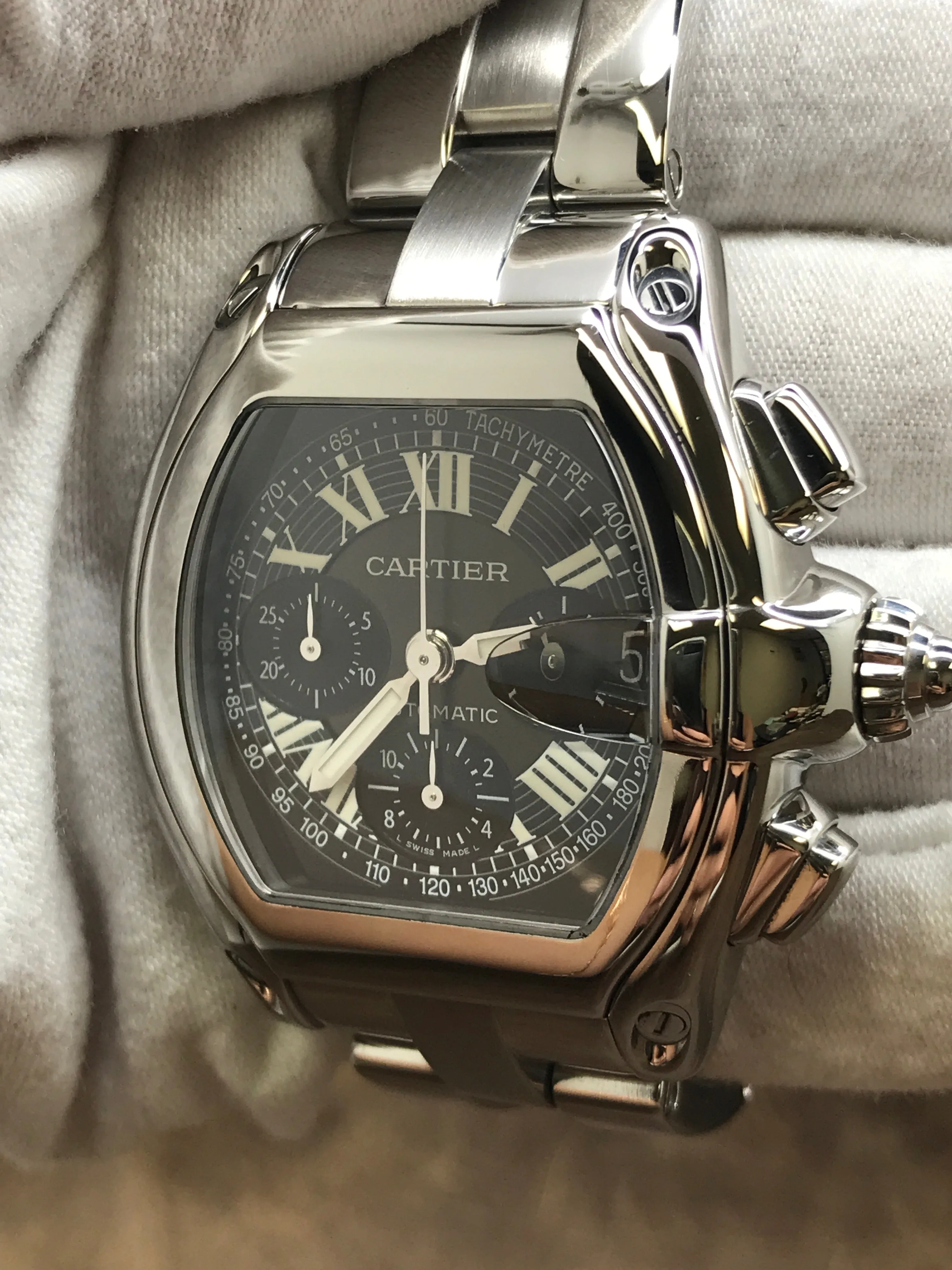 Cartier Roadster Chronograph W62020X6 Black Dial Automatic  Watch