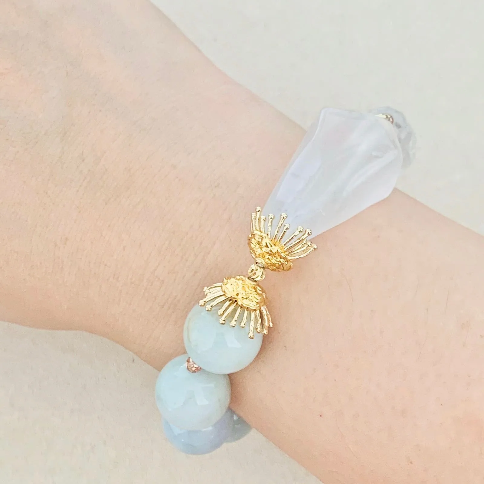 Clear Quartz & Jade Bracelet (Without Lockets)