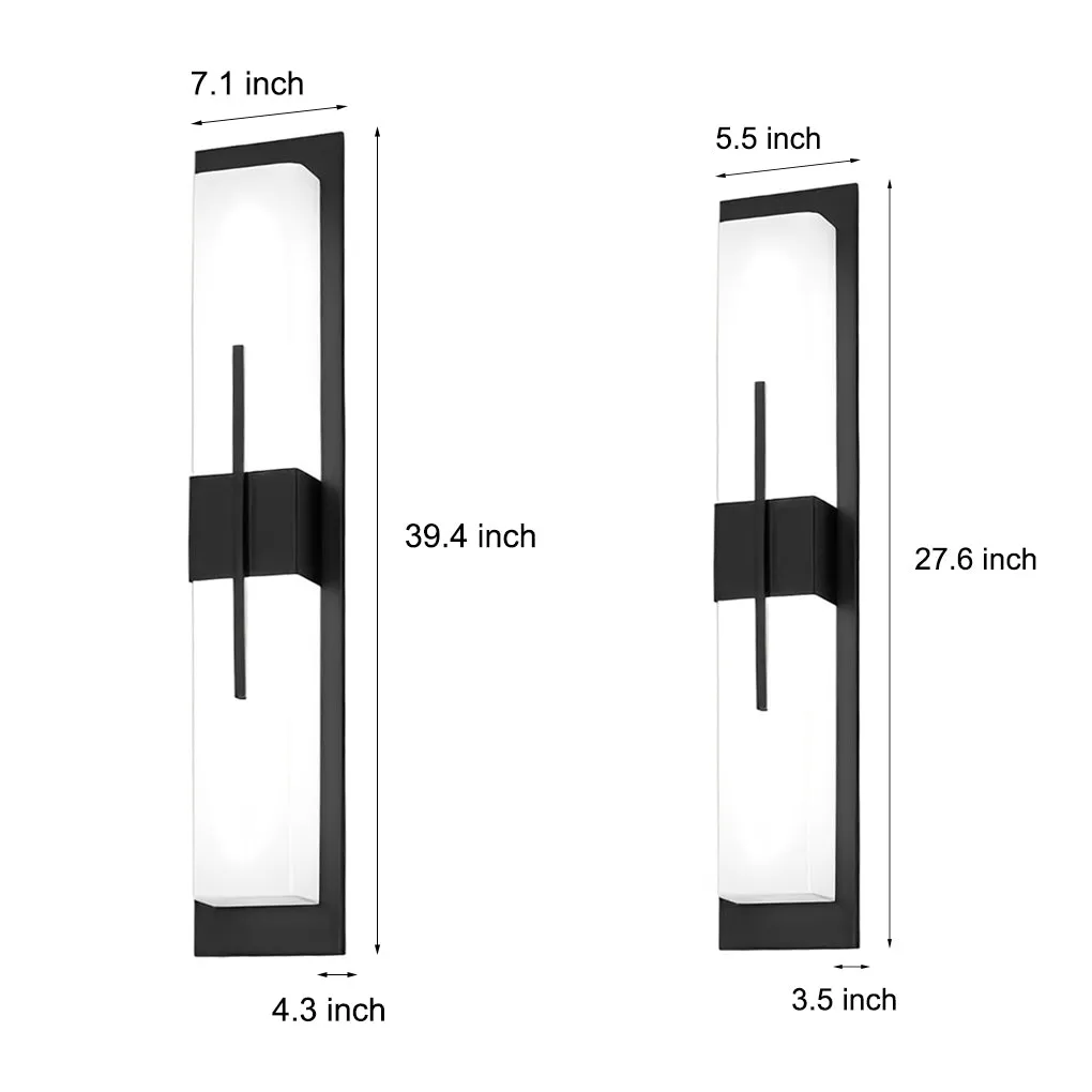 Creative Rectangular LED Waterproof Black Modern Outdoor Wall Lamp