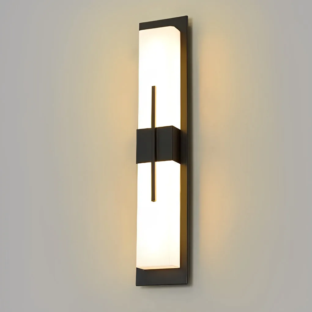 Creative Rectangular LED Waterproof Black Modern Outdoor Wall Lamp