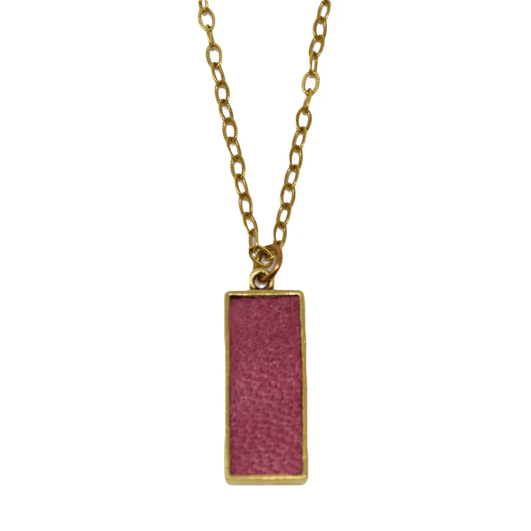 Crimson Suede Pendant Necklace