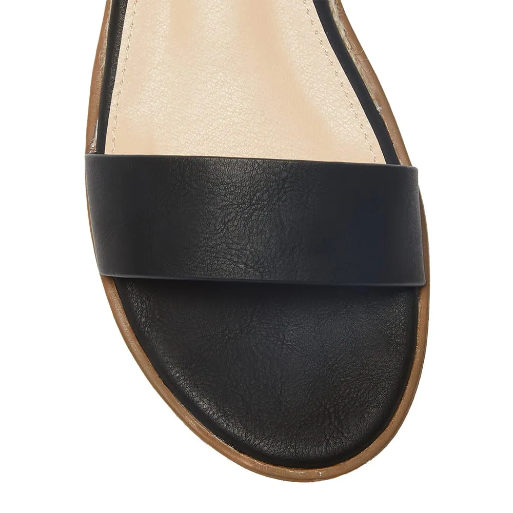 Darcy Espadrille in Black Smooth