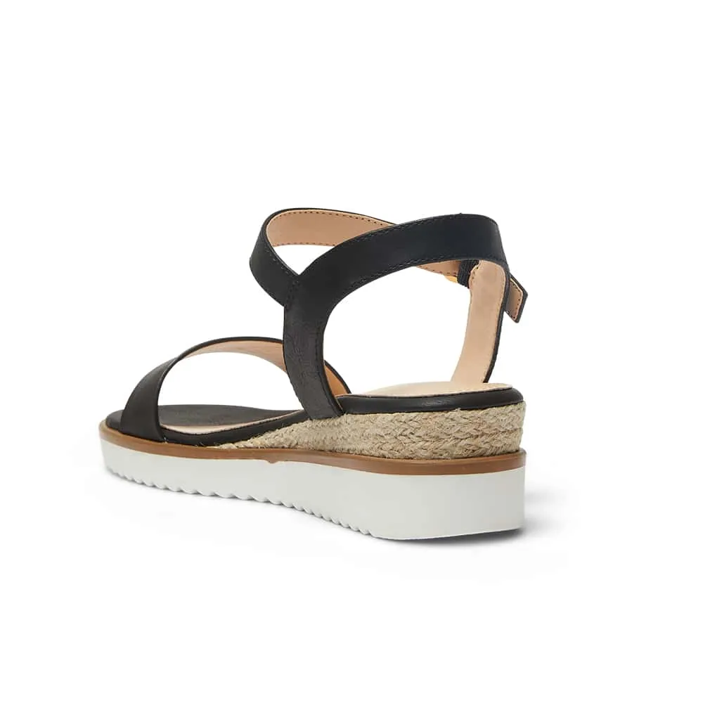 Darcy Espadrille in Black Smooth