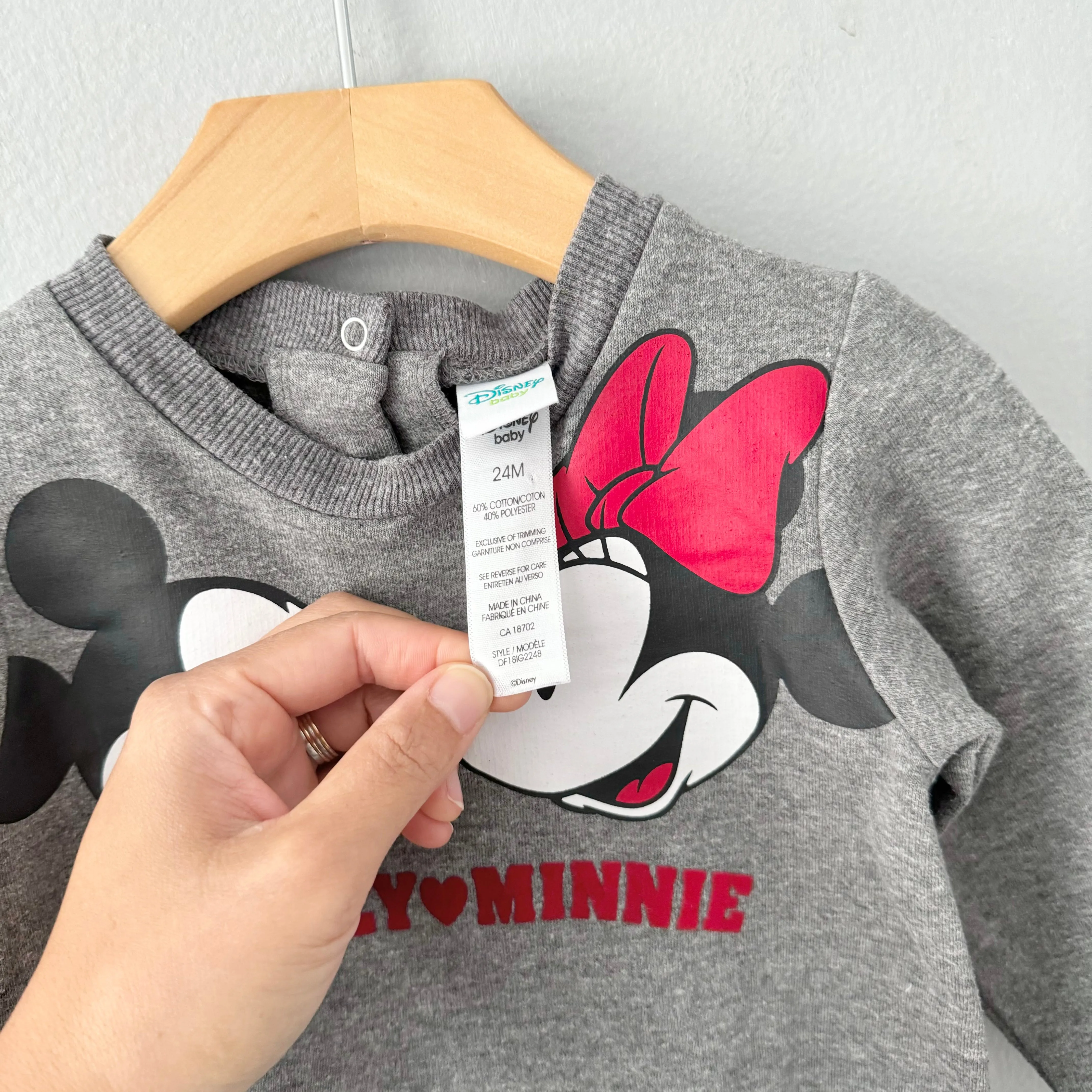 Disney / Mickie and Minnie sweatshirt dress / 24M