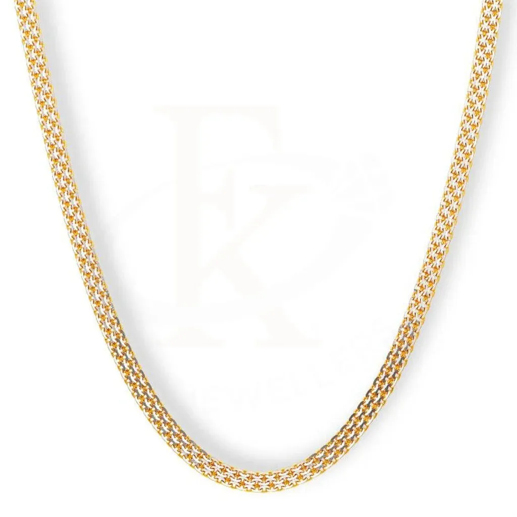 Dual Tone Gold Flat Chain in 22KT - FKJCN22K2152