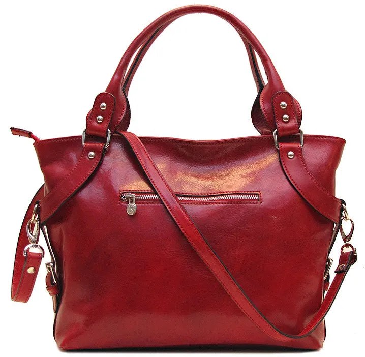 FLOTO Taormina Leather Satchel Bag Tuscan Red