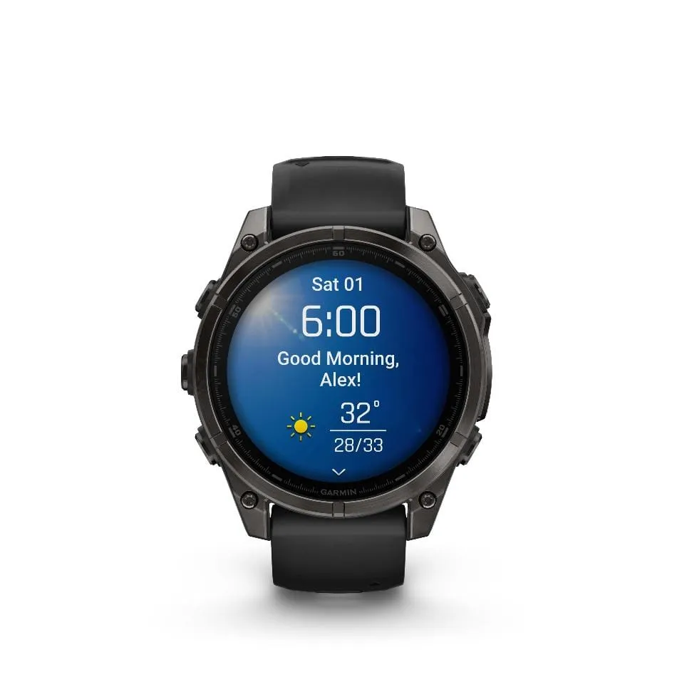 Garmin Fenix 8, 47mm, AMOLED, Sapphire, Carbon Grey Titanium and Black with Black and Pebble Grey Band