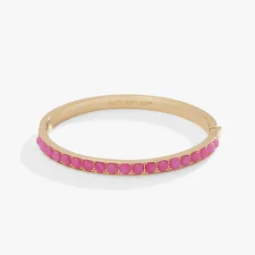 Gemstone Hinge Bangle, Reconstituted Pink Agate