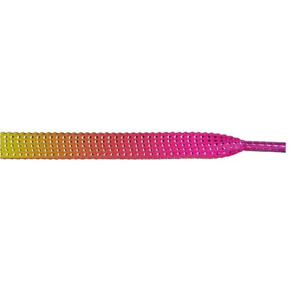 Glitter 3/8 Flat Laces - Colorful Gradient (1 Pair Pack) Shoelaces