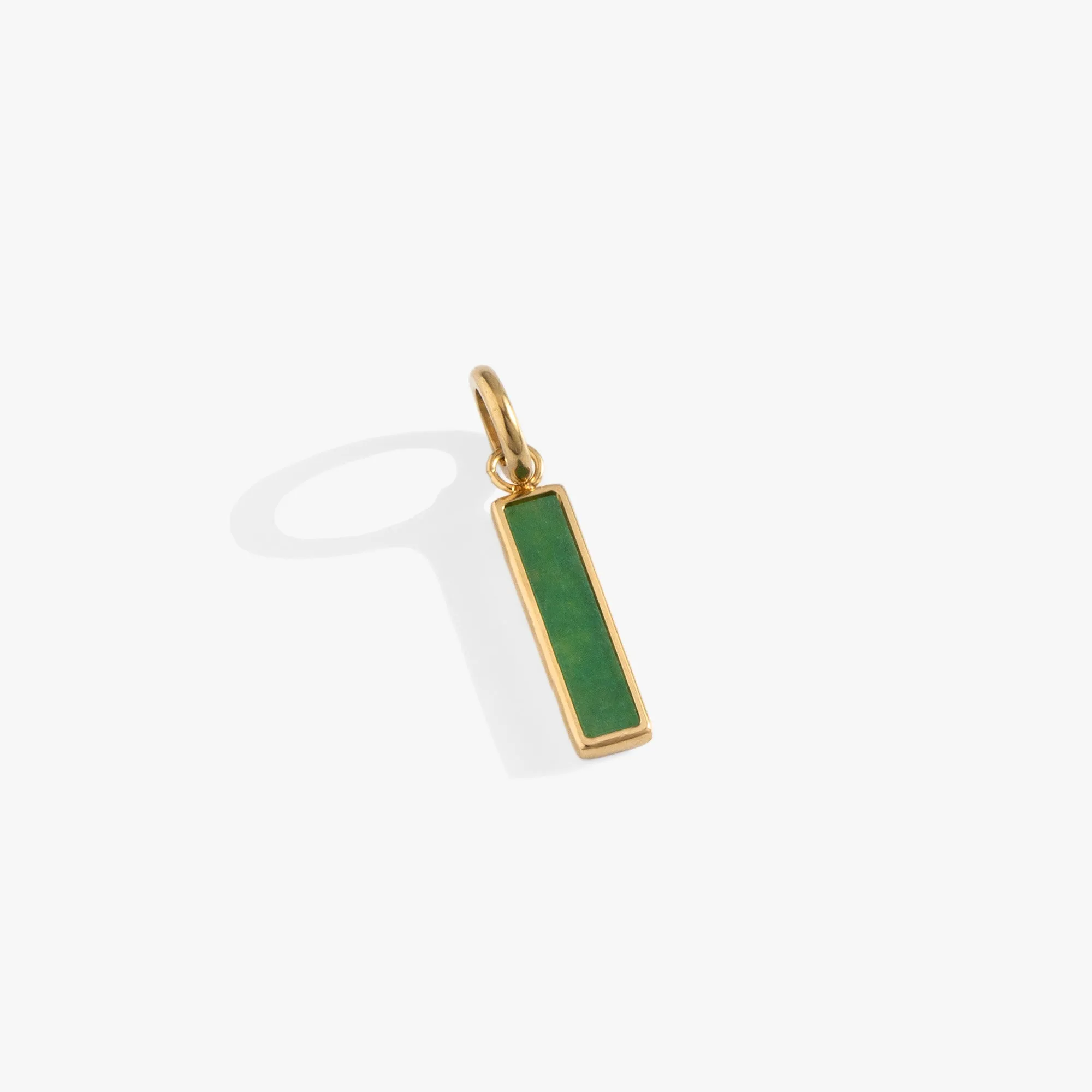 Green Aventurine Gemstone Interchangeable Bar Charm