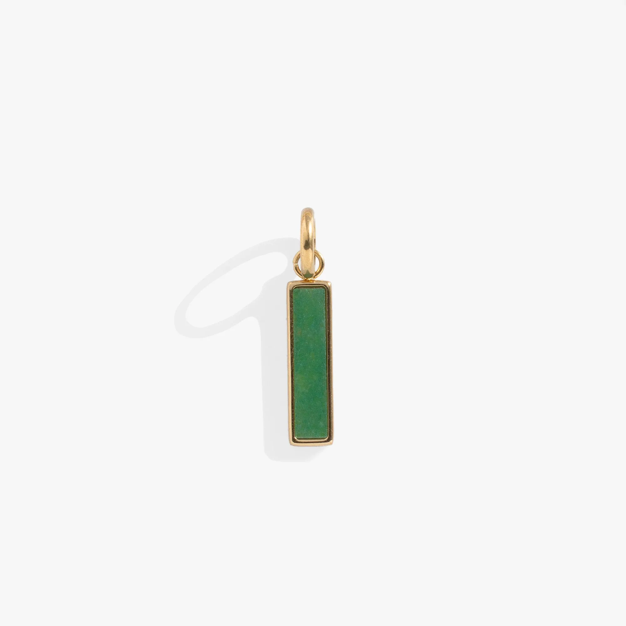 Green Aventurine Gemstone Interchangeable Bar Charm