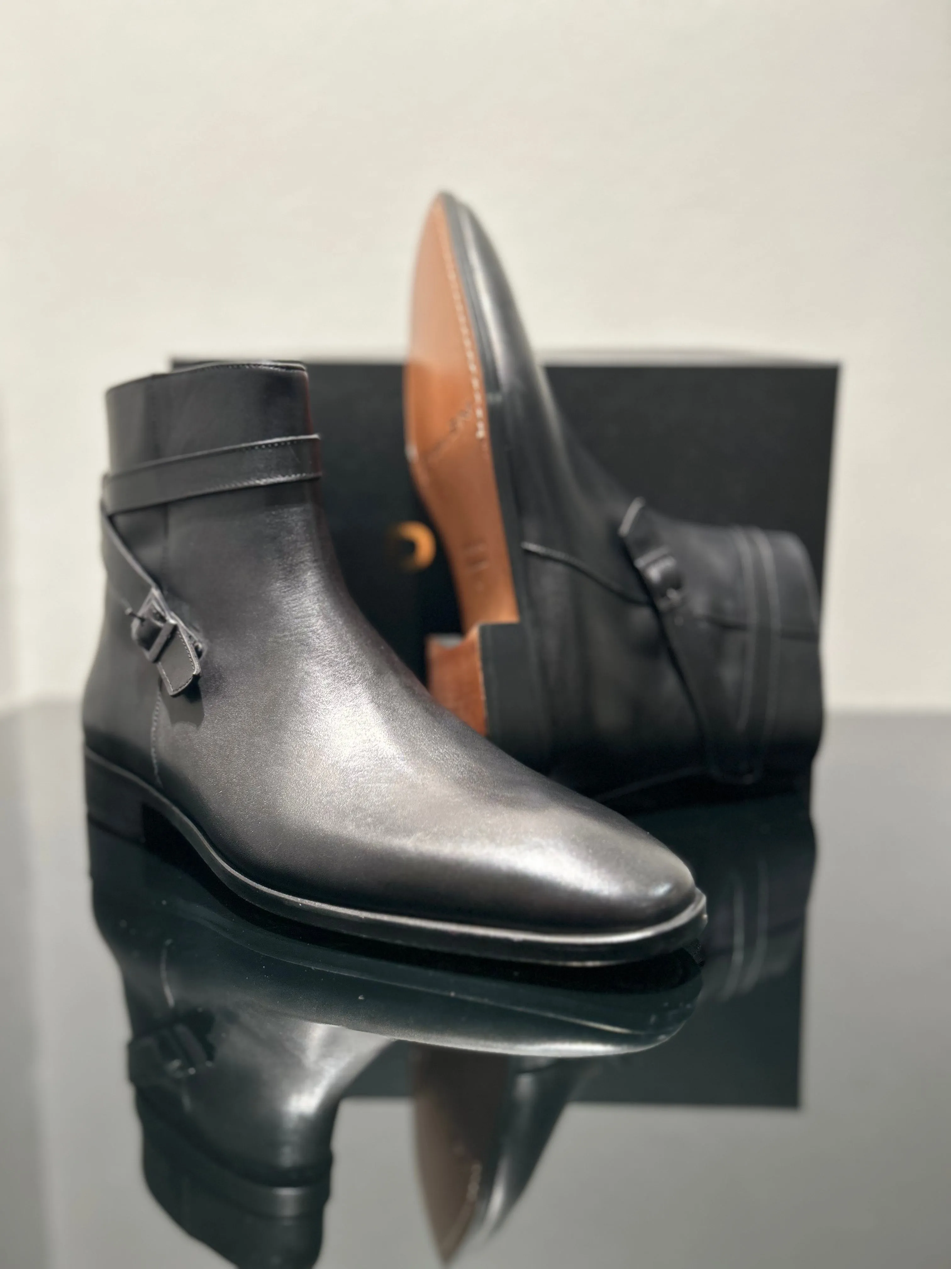 HANDMADE BLACK LEATHER CHELSEA BOOT