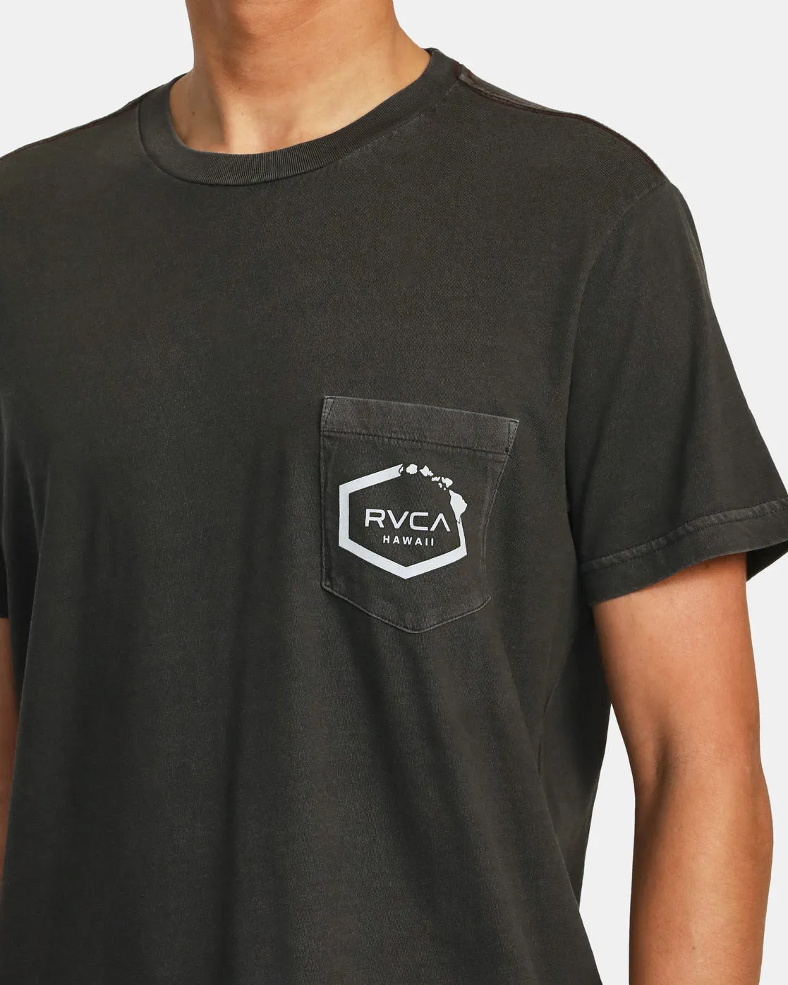 Hawaii Island Hex Pocket Tee - Pirate Black