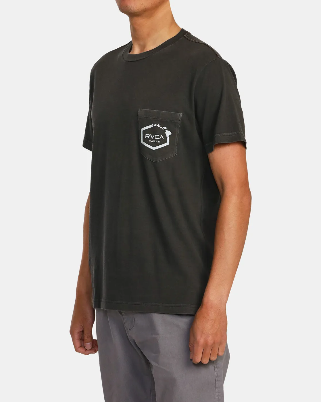 Hawaii Island Hex Pocket Tee - Pirate Black