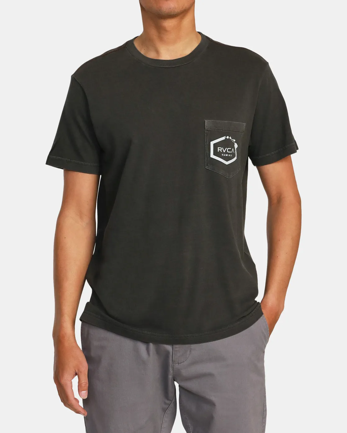 Hawaii Island Hex Pocket Tee - Pirate Black