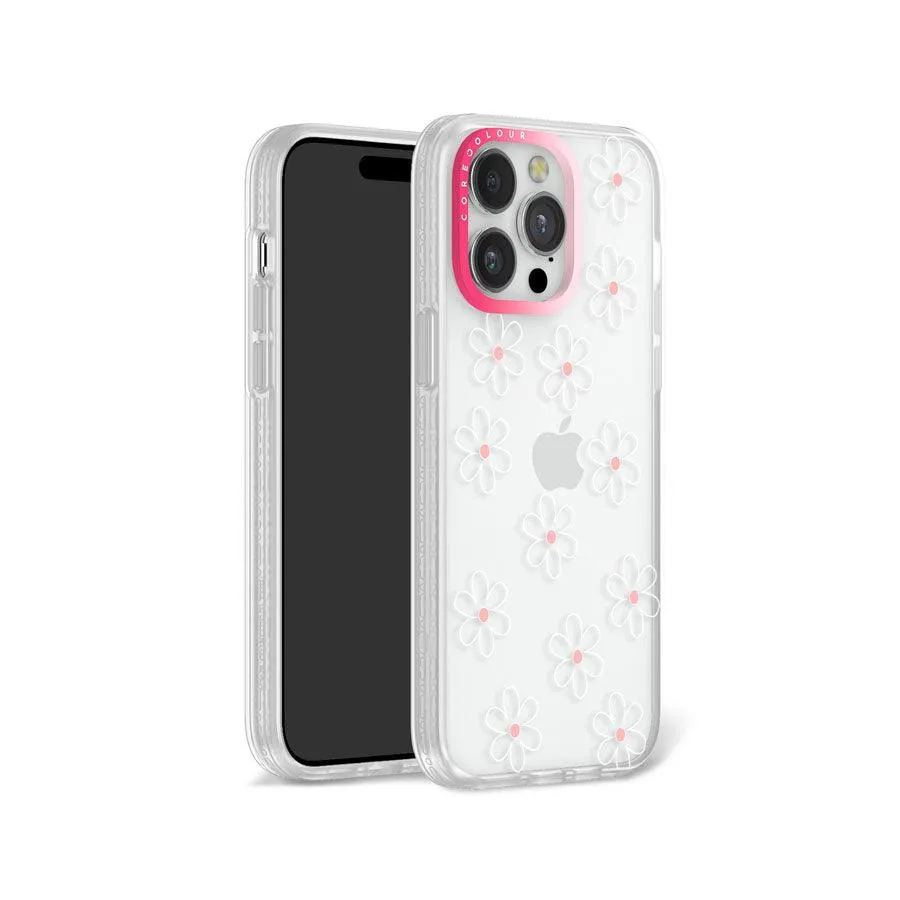 iPhone 12 Pro White Flower Minimal Line Phone Case MagSafe Compatible