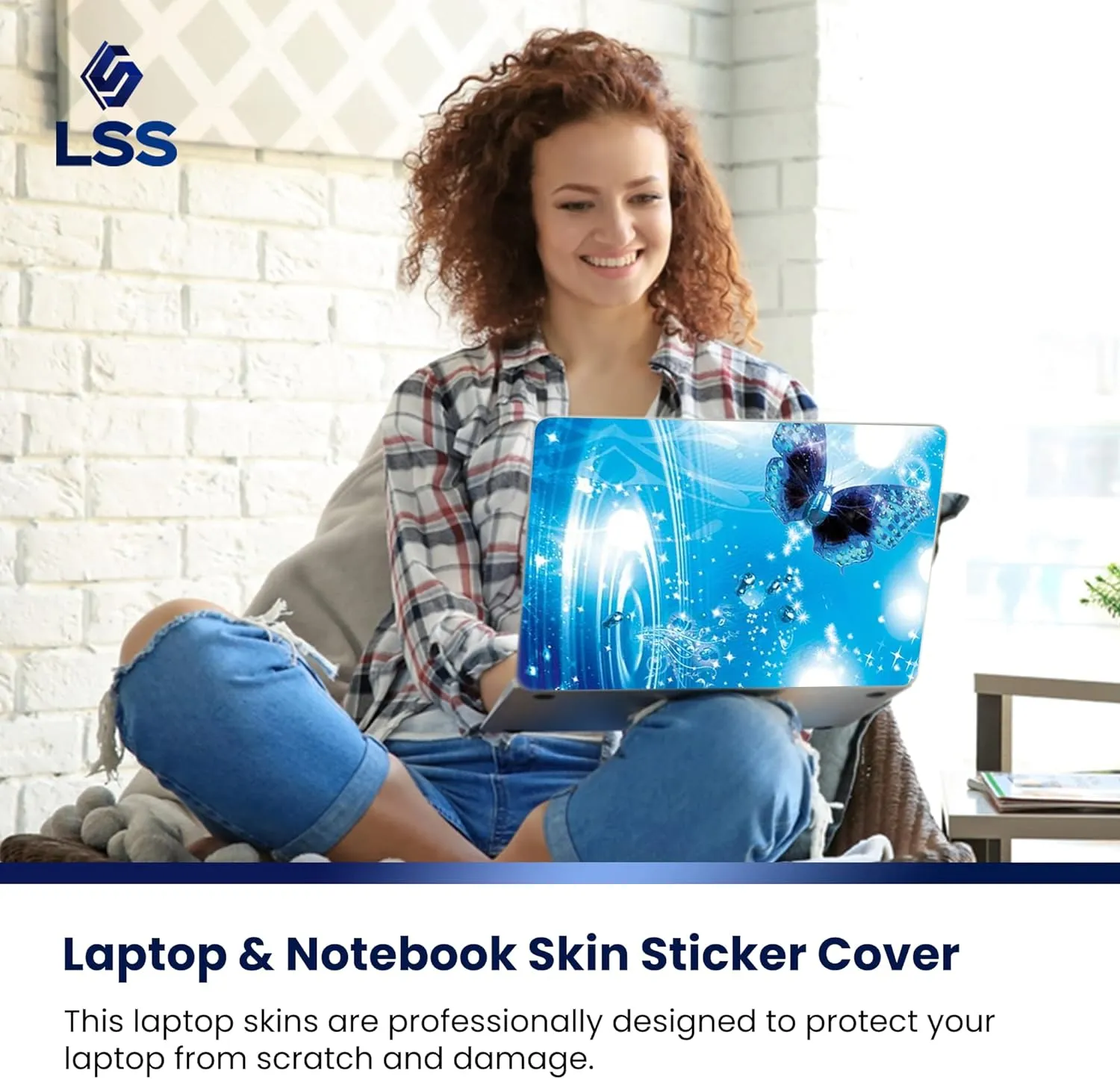 Laptop Notebook Skin Decal with 2 Matching Wrist Pads - Water Butterfly