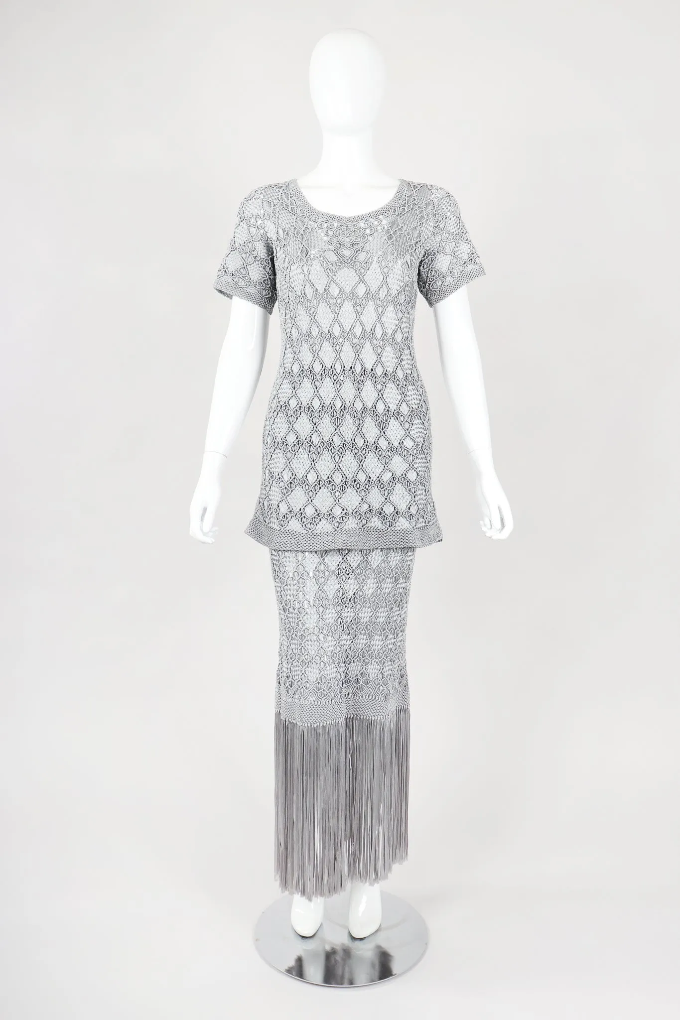 Macrame Fringe Top & Skirt Set