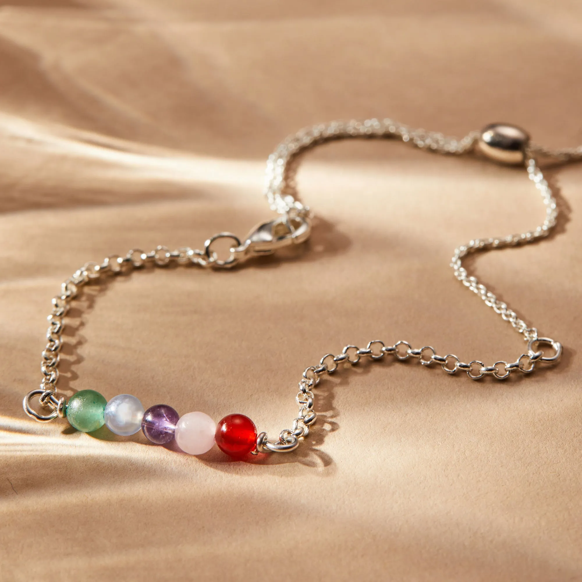 Multi-Gemstone Pull Chain Bracelet