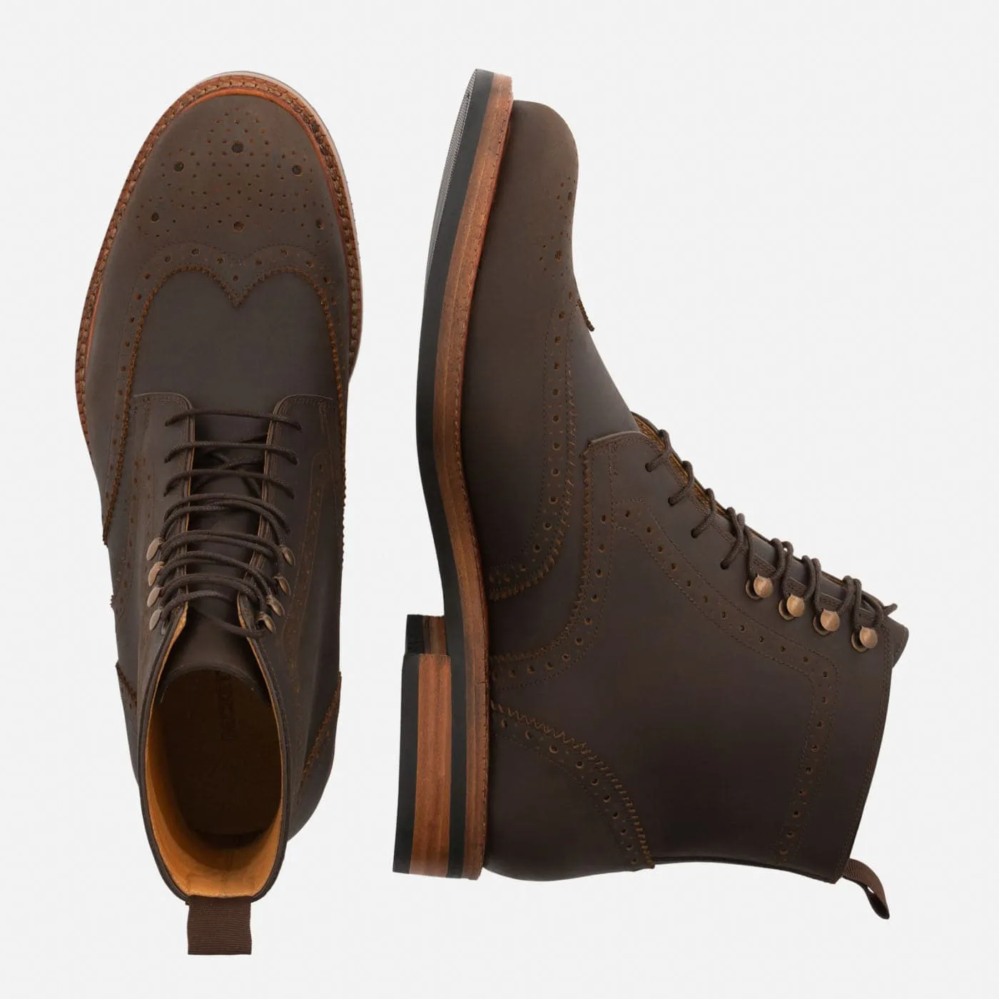 Nolan Brogue Boots - Pull-Up - Men's